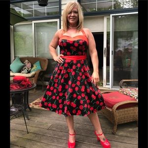 Vintage Audrey Hepburn inspired rockabilly dress